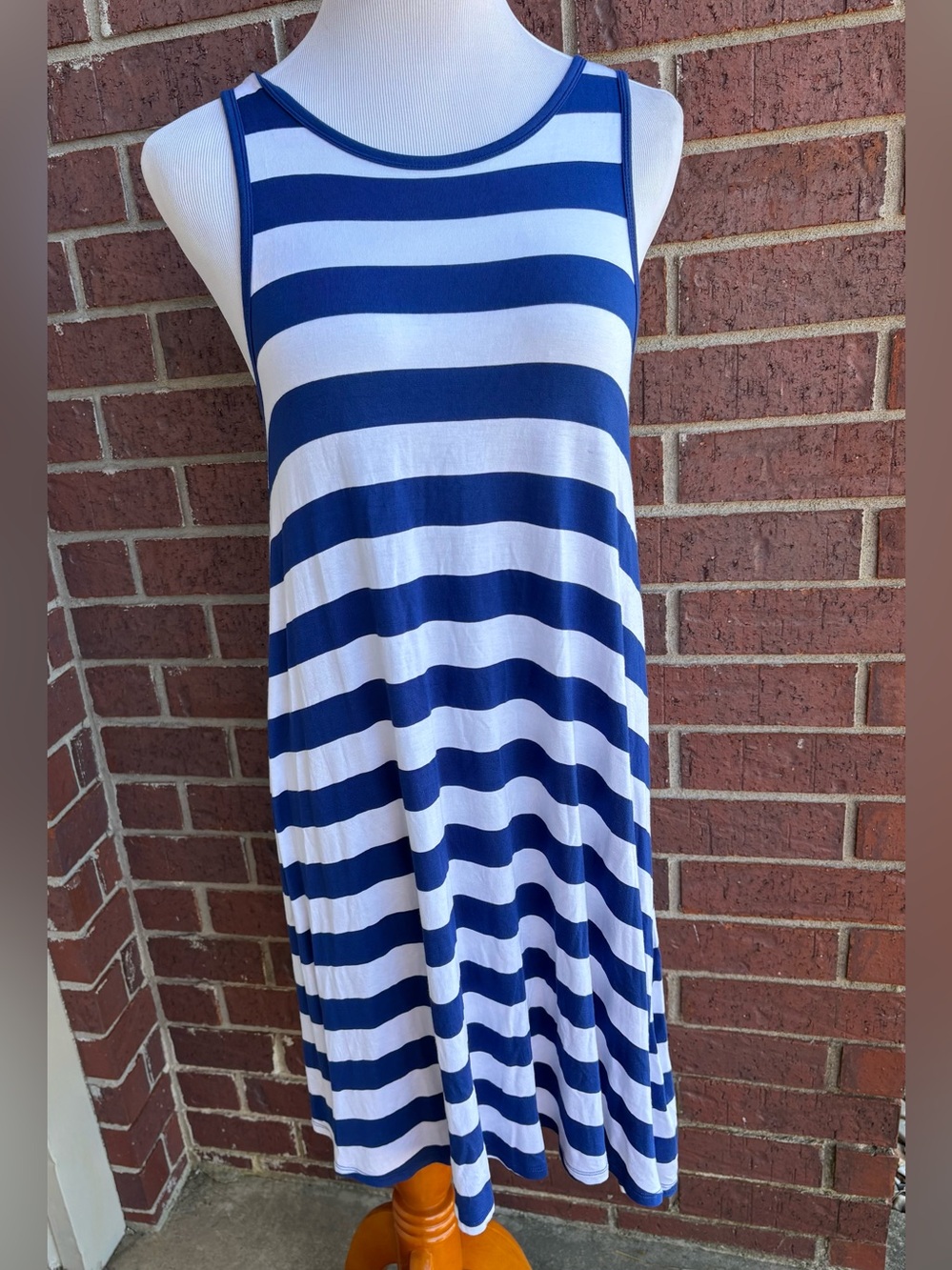 Faded Glory Blue and White Striped Tank Dress